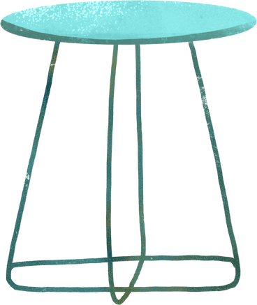 light blue coffee table with thin legs PNG, SVG