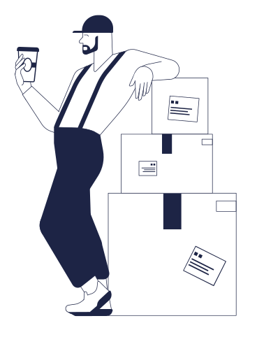 Man with coffee animated illustration in GIF, Lottie (JSON), AE