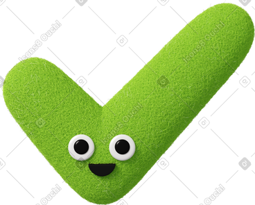 Cute green check mark icon PNG, SVG