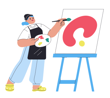 Artist painting with an easel PNG, SVG