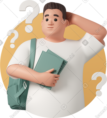 Confused male student PNG, SVG