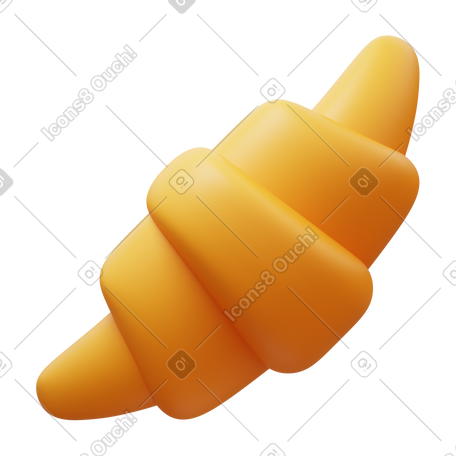 3D croissant PNG, SVG