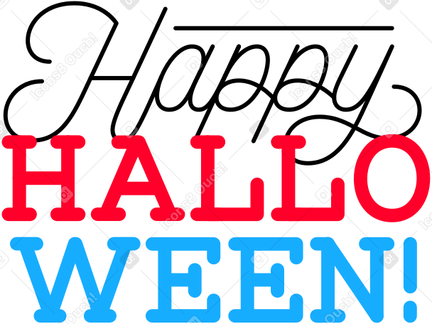 Надпись счастливого хэллоуина в PNG, SVG