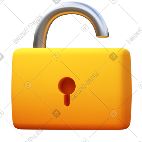 3D padlock PNG, SVG