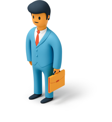 Office worker with briefcase PNG, SVG