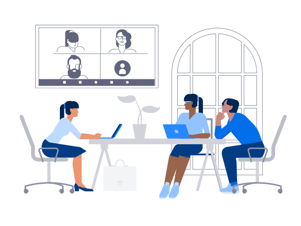 Zoom meeting Illustration in PNG, SVG