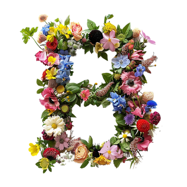 Flower letter b PNG, SVG