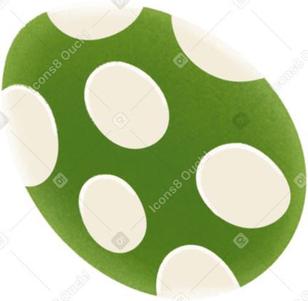 polka dot green easter egg PNG, SVG