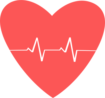 big heart with cardiogram PNG, SVG