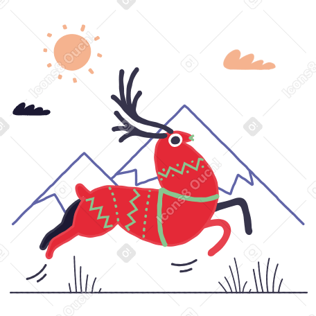 Reindeer Illustration in PNG, SVG