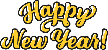 yellow inscription happy new year! PNG, SVG