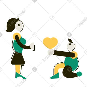 男人向女人表白爱意 PNG, SVG