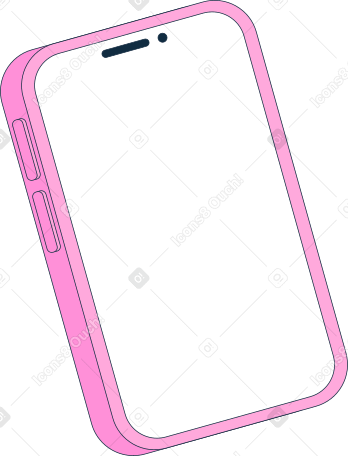 pink smartphone Illustration in PNG, SVG