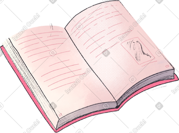 Open book with a pink cover PNG, SVG