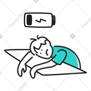 疲惫的男人躺在桌子上 PNG, SVG