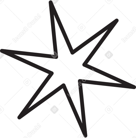 white multi-pointed star Illustration in PNG, SVG