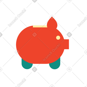 Red piggy bank动态插图，格式有GIF、Lottie (JSON)、AE