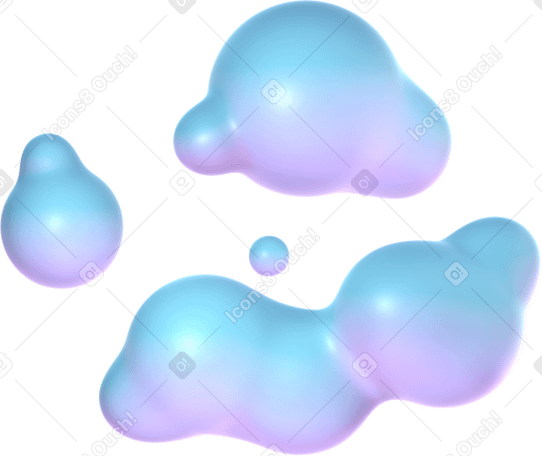 3D 漂浮在空气中的液体斑点 PNG, SVG
