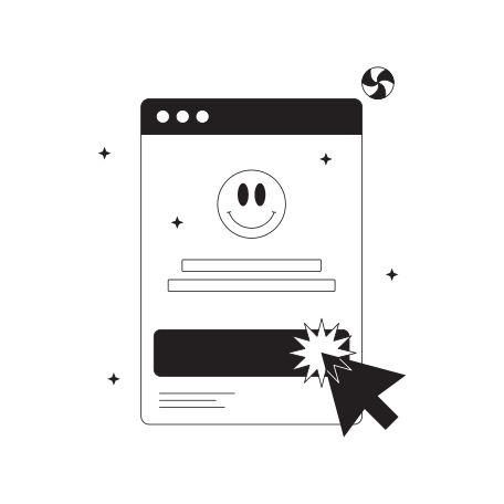 Open card online with a smiley Illustration in PNG, SVG
