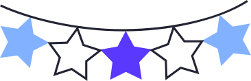 multicolored star garland PNG, SVG