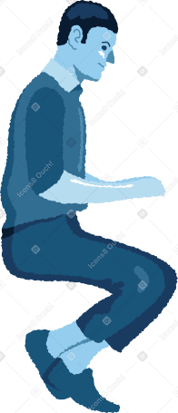 man sitting side view PNG, SVG