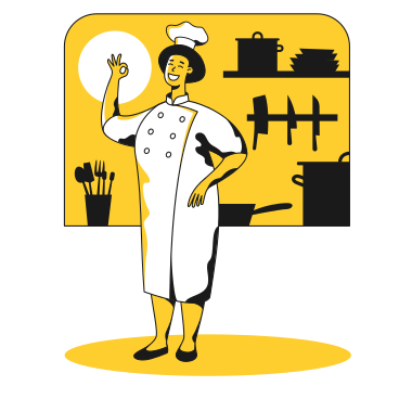 Chef in the kitchen PNG, SVG