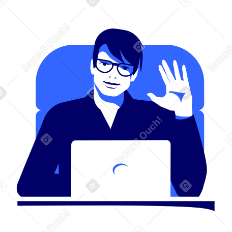 Greeting man Illustration in PNG, SVG