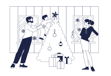 Family Christmas PNG、SVG