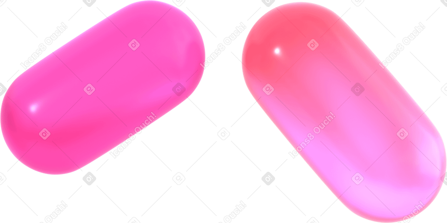 3D two gradient capsules PNG, SVG