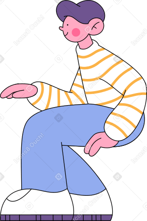 man sits with his hand reached out Illustration in PNG, SVG