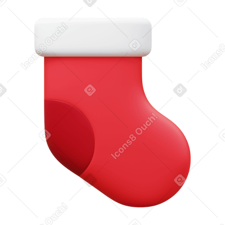 3D christmas stocking в PNG, SVG