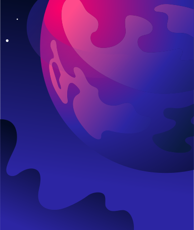 background blue pink planet Illustration in PNG, SVG