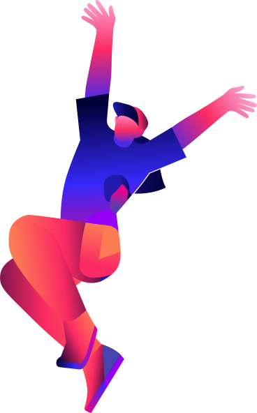 Happy woman in a jump PNG, SVG