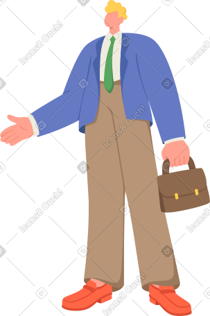 提着公文包的男人伸出手 PNG, SVG