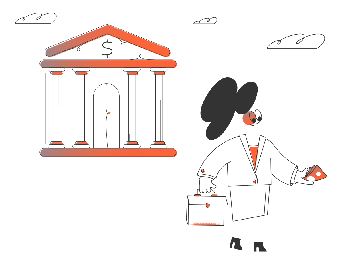 Bank Illustration in PNG, SVG