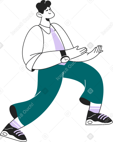 walking man with outstretched arms Illustration in PNG, SVG