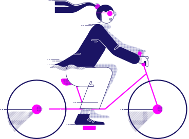 Woman on the bicycle PNG, SVG