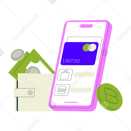 Digital wallets with personal finance PNG, SVG