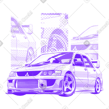 三菱 lancer evo 经典海报 PNG, SVG