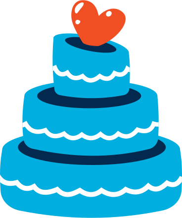 cake with heart PNG, SVG