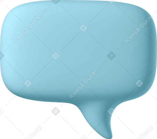 3D blue speech balloon lower right Illustration in PNG, SVG