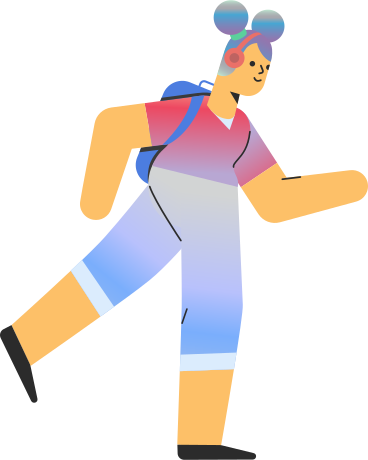girl with backpack PNG, SVG