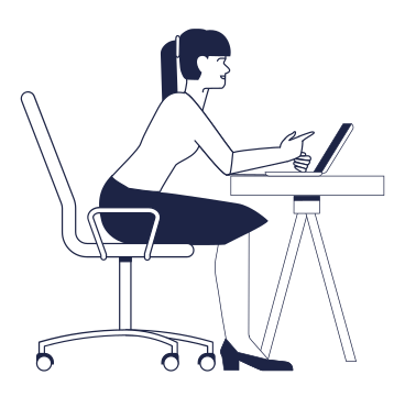 Woman sitting animated illustration in GIF, Lottie (JSON), AE