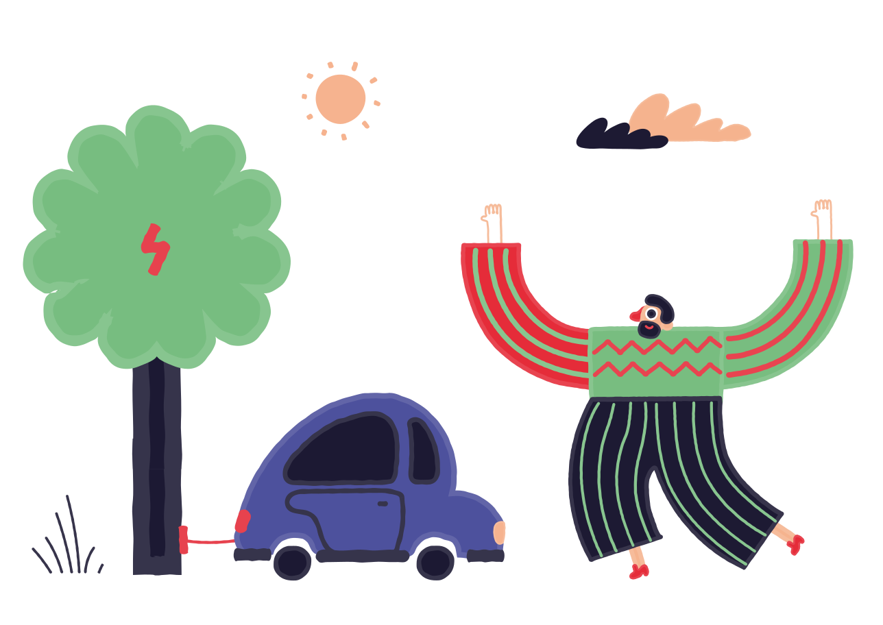 Eco-transport Illustration in PNG, SVG