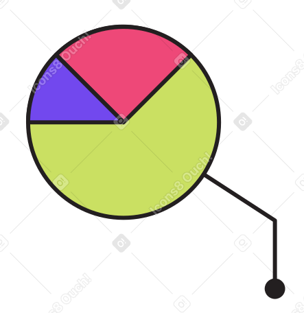 pie chart with statistic Illustration in PNG, SVG