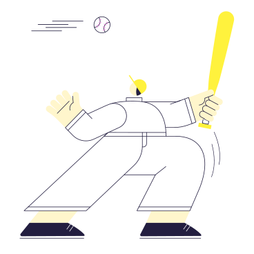 Homem jogando beisebol com taco levantado PNG, SVG