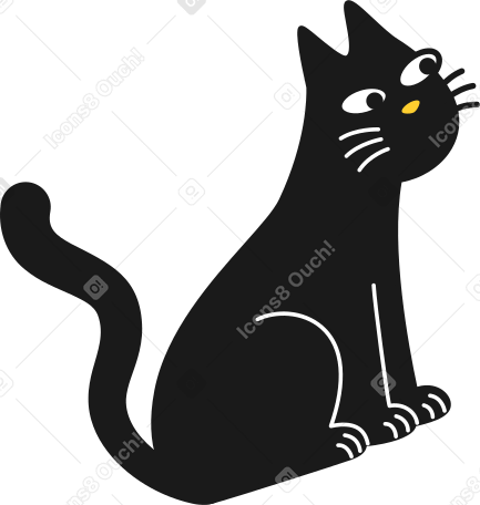 black cat Illustration in PNG, SVG