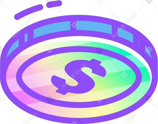 Долларовая монета в PNG, SVG