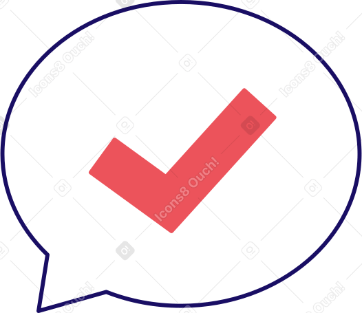 bubble with checkmark PNG, SVG