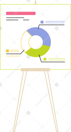 easel with analytics Illustration in PNG, SVG